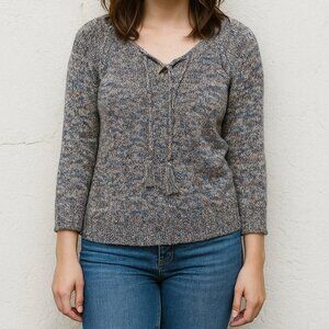 ✨ Sonoma Good For Life Multicolor Crochet Knit Sweater Tassel Detail Size S